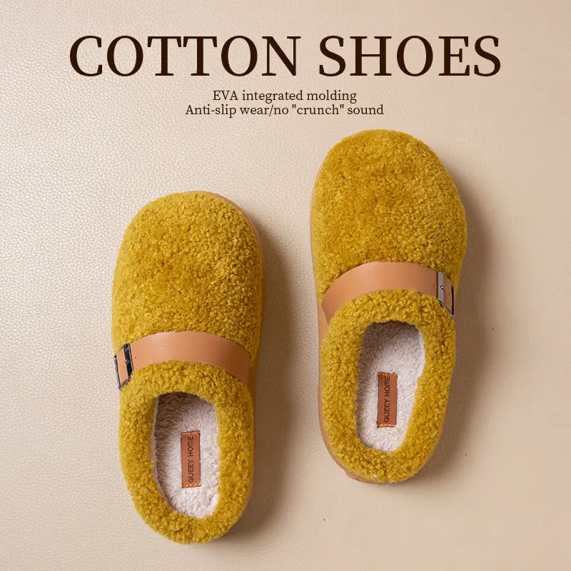 Cotton Slippers for Men, Winter 2026 New Style, Indoor Home Warm Plush Eva Sole Cotton Slippers for Women, Autumn and Winter