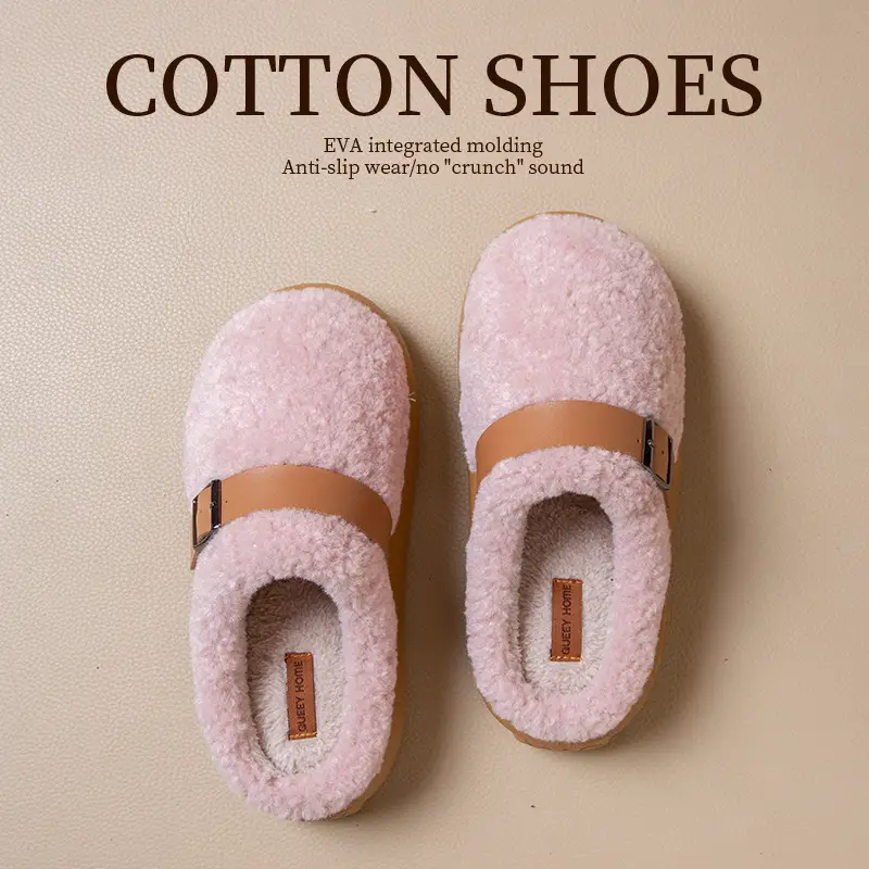 Cotton Slippers for Men, Winter 2026 New Style, Indoor Home Warm Plush Eva Sole Cotton Slippers for Women, Autumn and Winter