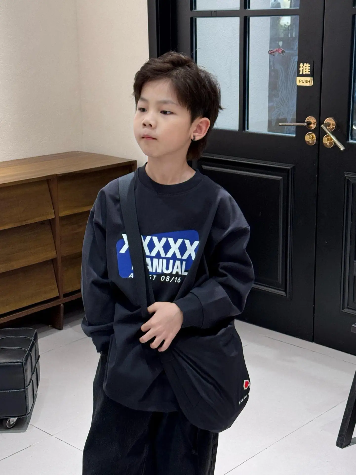 Kids Sweatshirt Set Black 2026 Korean Style
