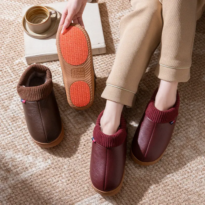 Women's Cotton Slippers 2025 New Autumn and Winter Thick Warm Plush Thickened Non-Slip Soft Cotton Slippers - Image 5