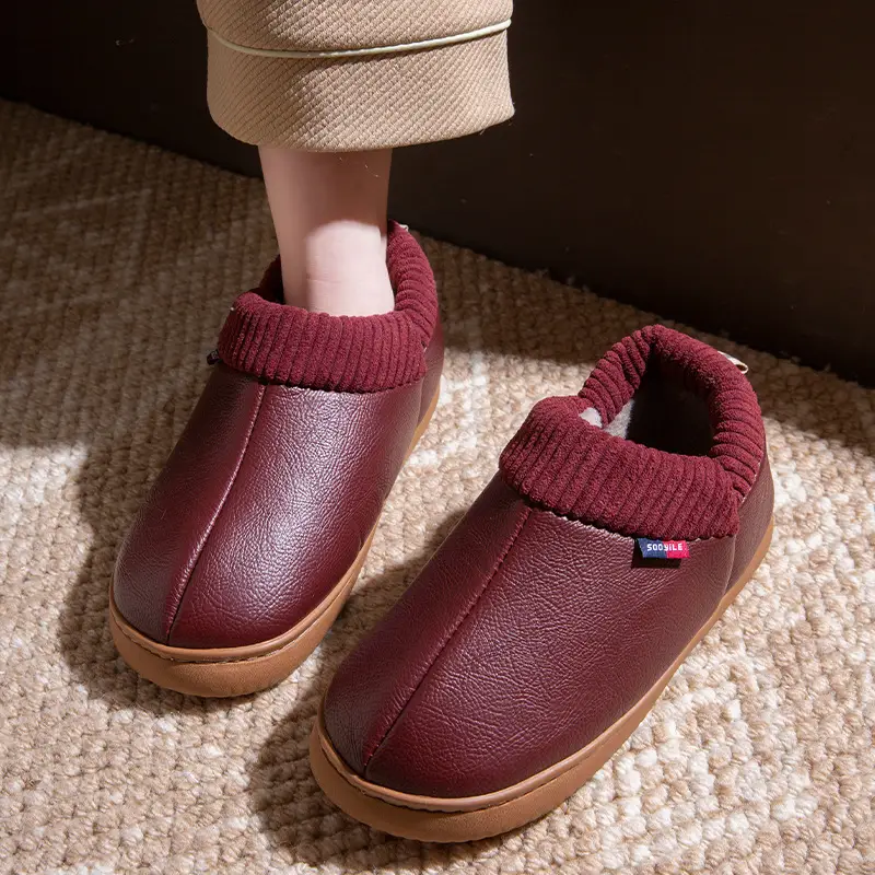 Women's Cotton Slippers 2025 New Autumn and Winter Thick Warm Plush Thickened Non-Slip Soft Cotton Slippers - Image 8