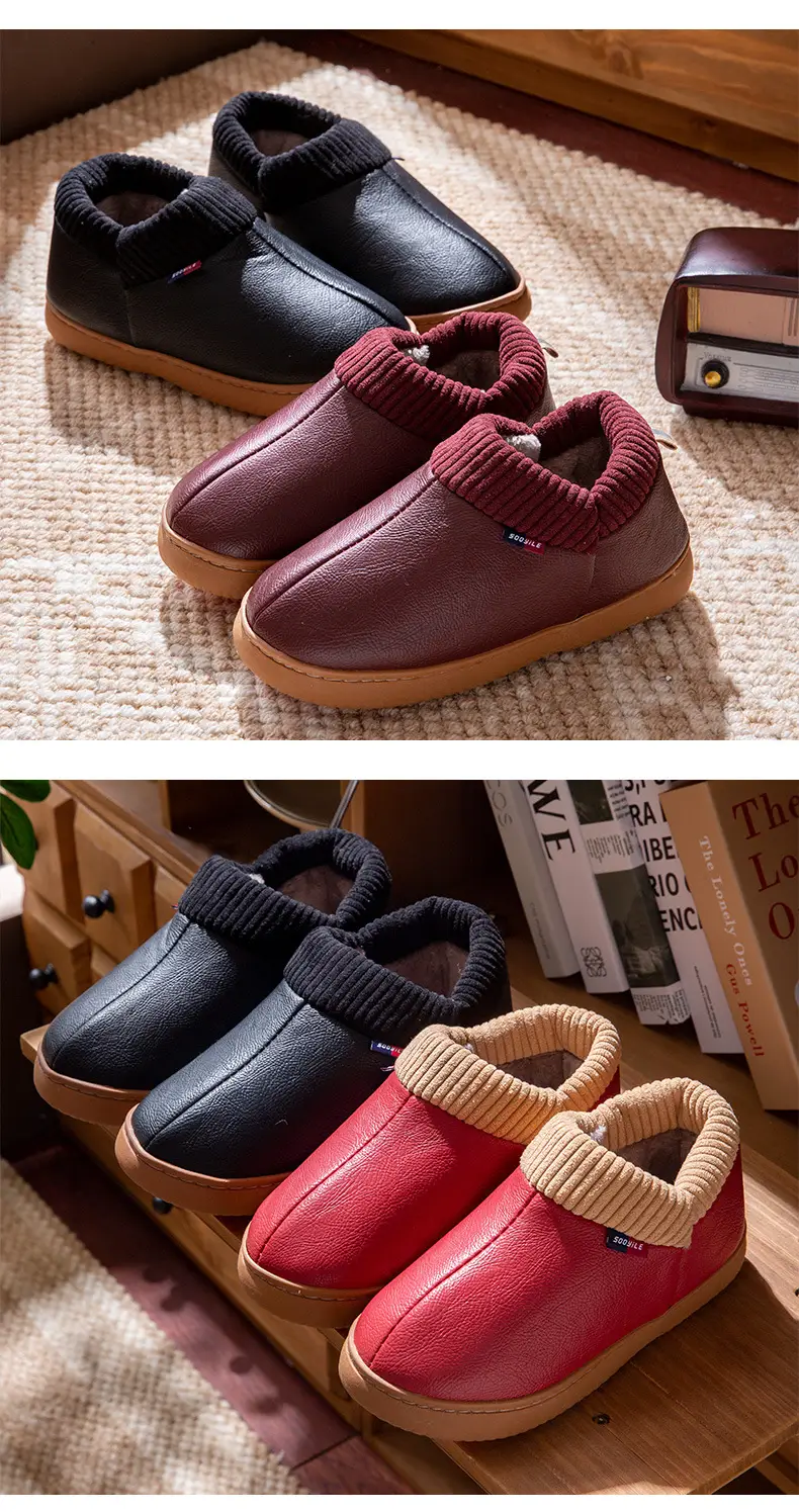 Women's Cotton Slippers 2025 New Autumn and Winter Thick Warm Plush Thickened Non-Slip Soft Cotton Slippers — feature 11
