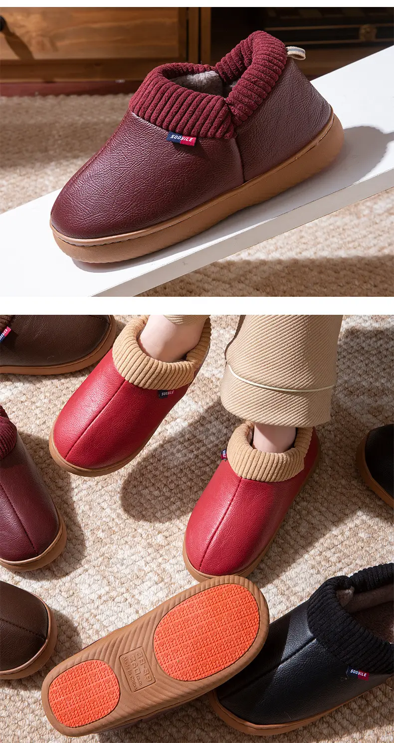 Women's Cotton Slippers 2025 New Autumn and Winter Thick Warm Plush Thickened Non-Slip Soft Cotton Slippers — feature 13