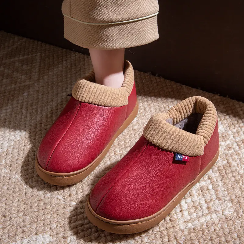 Women's Cotton Slippers 2025 New Autumn and Winter Thick Warm Plush Thickened Non-Slip Soft Cotton Slippers - Image 4