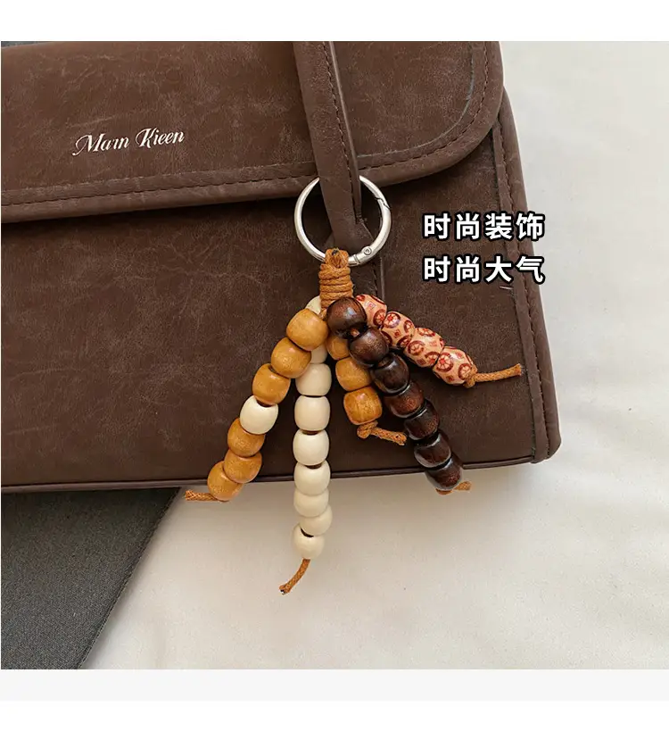 Cream Korean Style Women's Shoulder Bag with Pearl Charm — feature 9