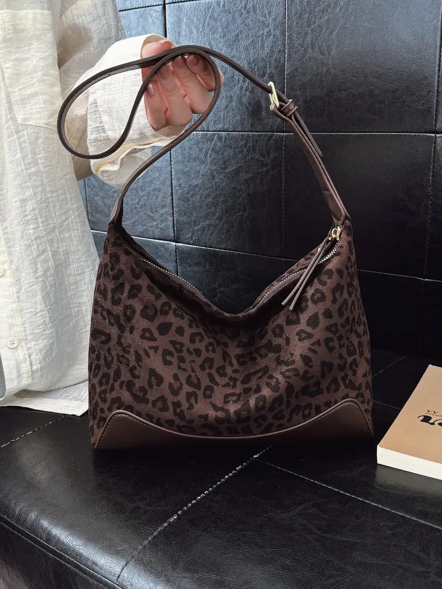 Women's Suede Crossbody Bag Brown High-End Commuter