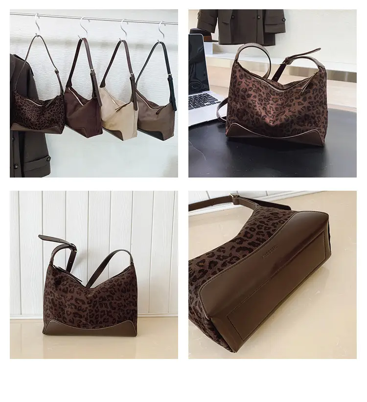 Women's Suede Crossbody Bag Brown High-End Commuter — feature 5