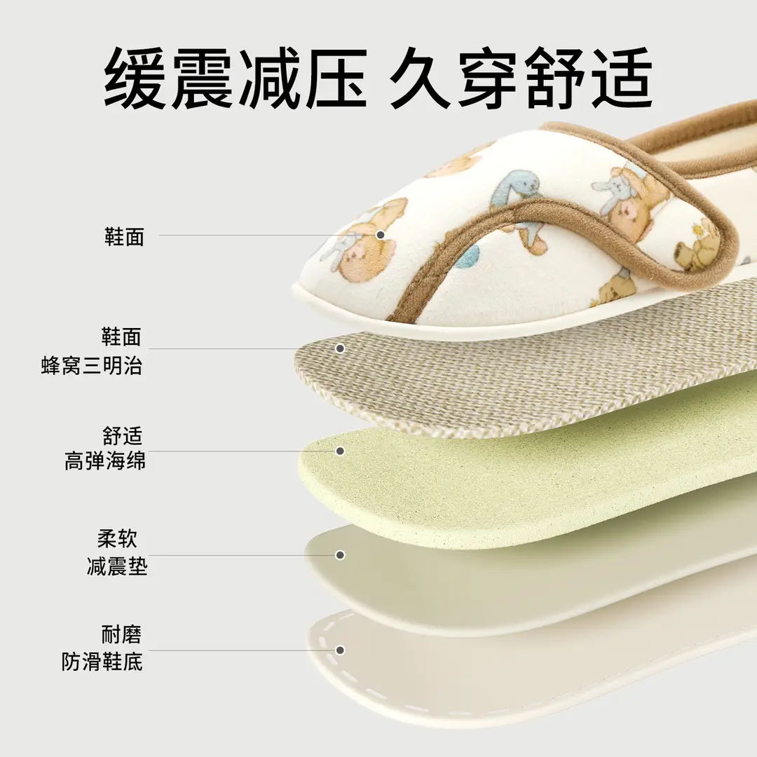 Jialiya Postpartum Cotton Slippers for Women, Postpartum Thickeneded Velvet Ankle Protection, Warm Soft Sole, Non-Slip, Maternity Room, Home, Autumn and Winter - Image 4