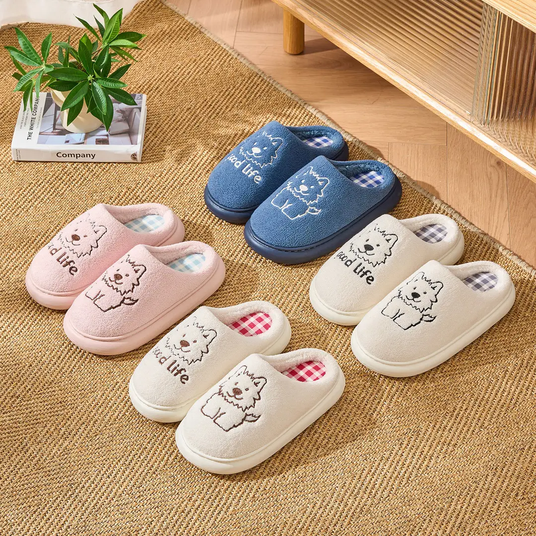 Jialiya Cotton Slippers for Men 25 New Winter Indoor Home Couple Cute Warm Plush Slippers for Women - Image 8