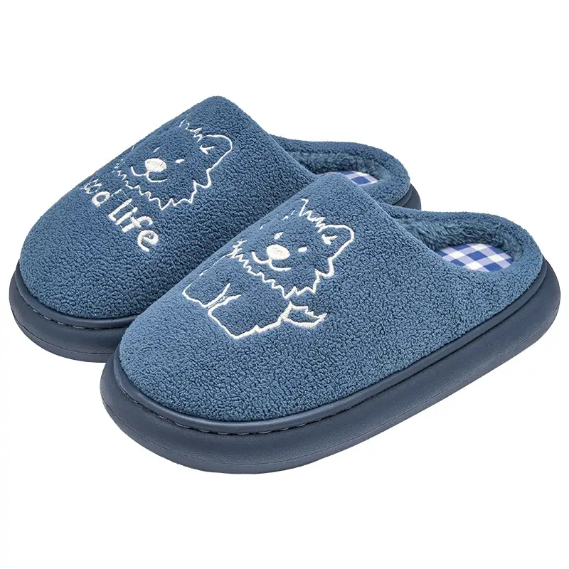 Jialiya Cotton Slippers for Men 25 New Winter Indoor Home Couple Cute Warm Plush Slippers for Women - Image 9