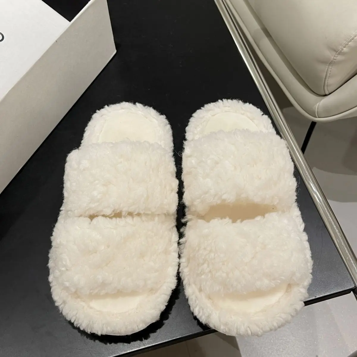 Cute Bear Cartoon Furry Cotton Slippers Women — feature 22