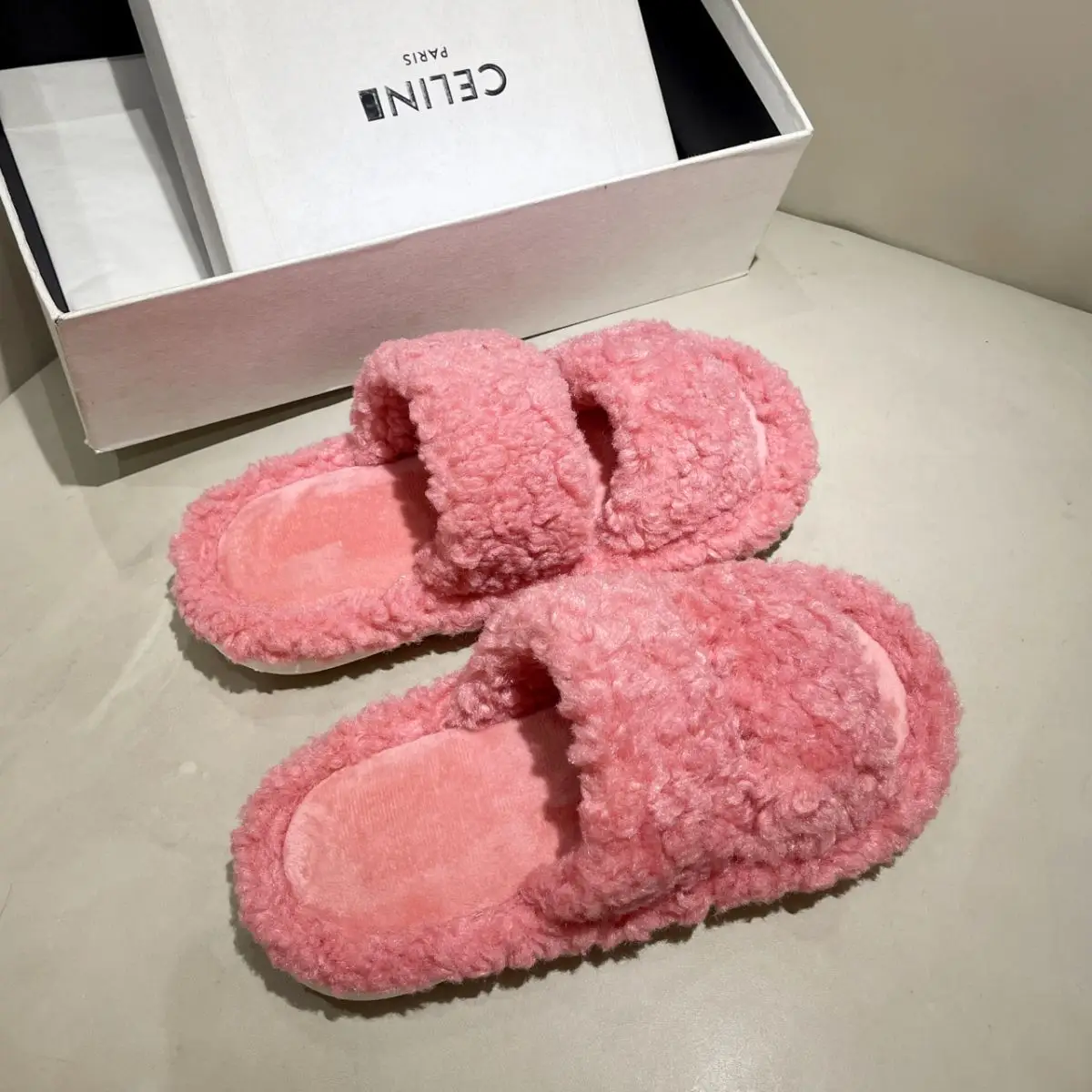 Cute Bear Cartoon Furry Cotton Slippers Women — feature 24