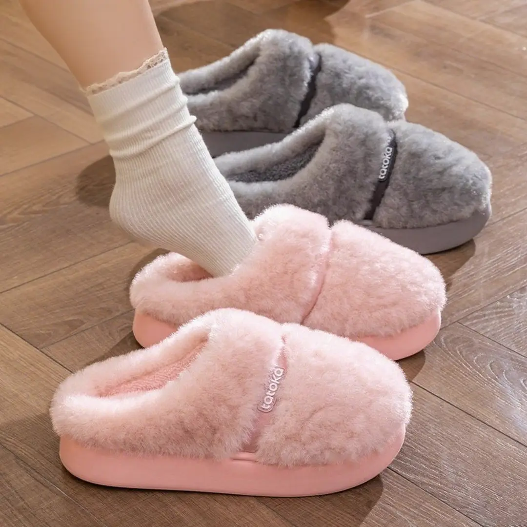 Thick-Soled Plush Warm Non-Slip Cotton Slippers for Women 2025 New Autumn and Winter Indoor Home Cotton Slippers for Women - Image 16