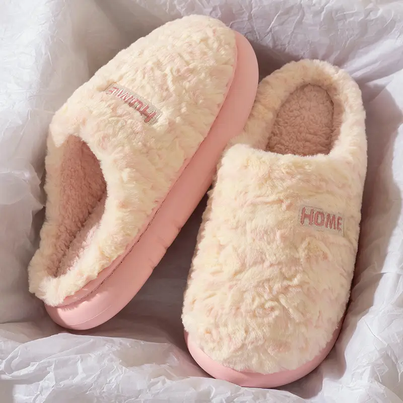 Stuffed Cotton Slippers for Women in Autumn and Winter Indoor Home Thick-Soled Non-Slip Slippers with Fleece-Lined and Thickeneded Couple Cotton Slippers for Men - Image 8