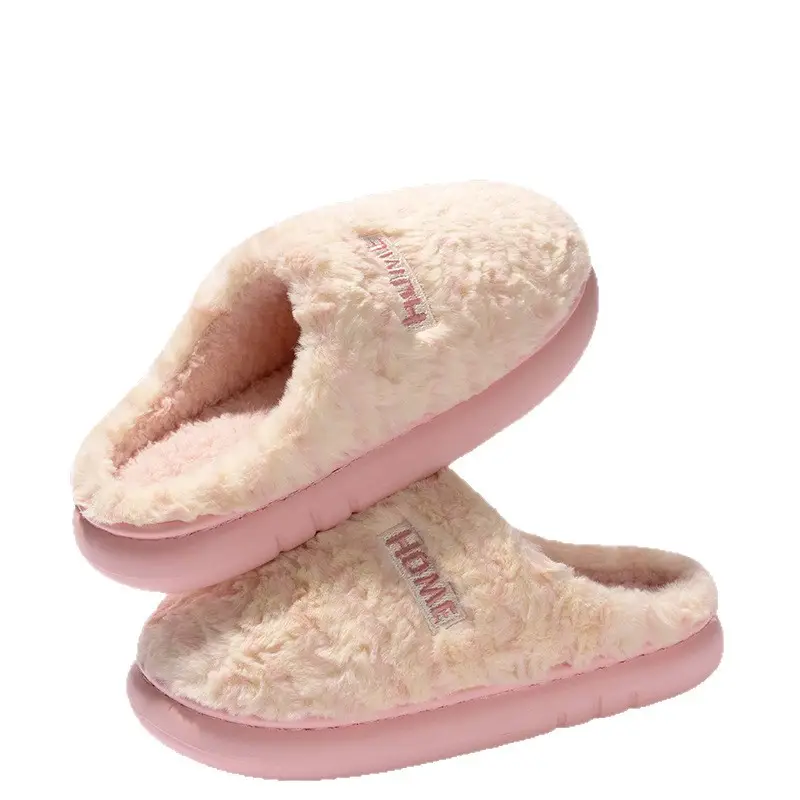Stuffed Cotton Slippers for Women in Autumn and Winter Indoor Home Thick-Soled Non-Slip Slippers with Fleece-Lined and Thickeneded Couple Cotton Slippers for Men - Image 9