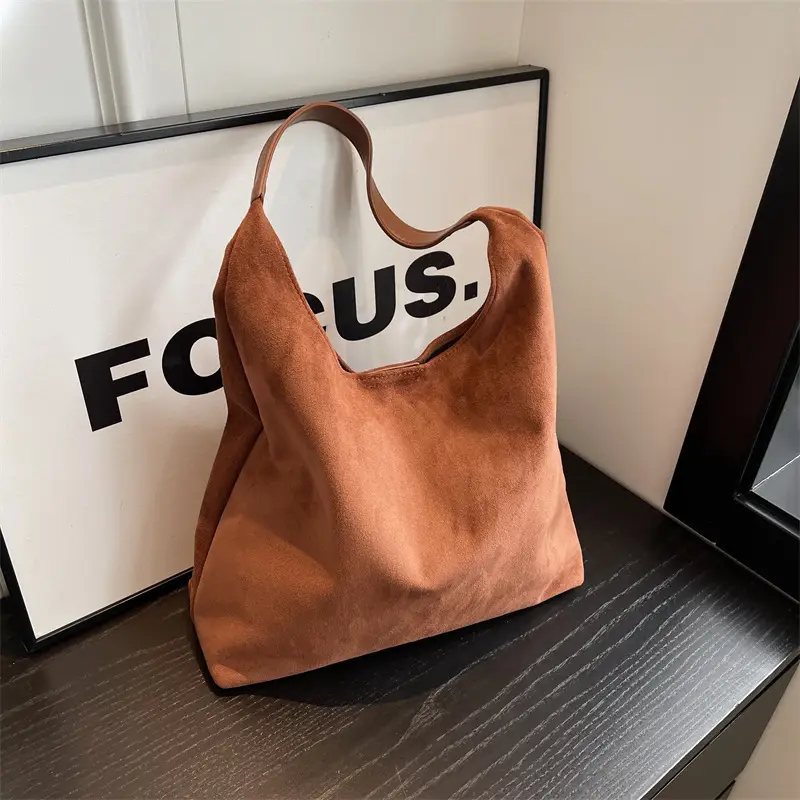 Women Suede Tote Bags 2025 New Autumn Winter Large Capacity - Image 14