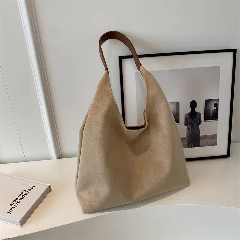 Women Suede Tote Bags 2025 New Autumn Winter Large Capacity - Image 15