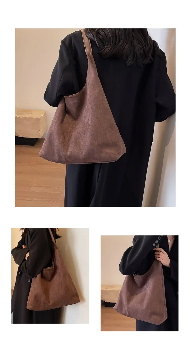 Women Suede Tote Bags 2025 New Autumn Winter Large Capacity — feature 11