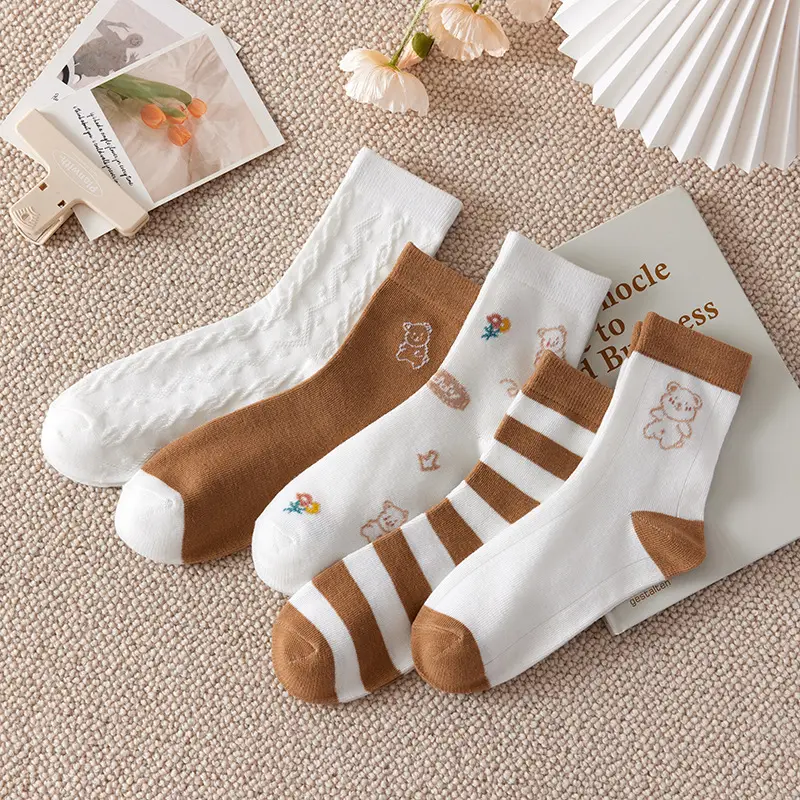 Men's Socks for Autumn and Winter, Warm Mid-Calf Socks, Retro Two-Bar Sports Socks, Sweat-Absorbent and Breathable, Trendy Men's Socks