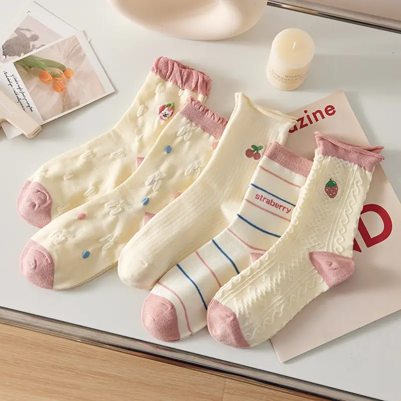 Men's Socks for Autumn and Winter, Warm Mid-Calf Socks, Retro Two-Bar Sports Socks, Sweat-Absorbent and Breathable, Trendy Men's Socks