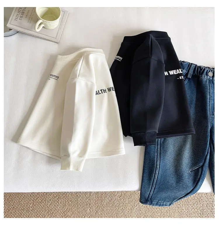 Nausicaa Boys T-Shirt White Black Blue Winter Thickened — feature 19