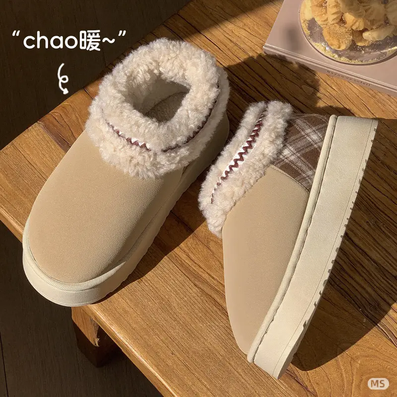 2025 New Winter Cotton Slippers for Women, Non-Slip Home Fleece-Lined Thickeneded Indoor Confinement Shoes, Warm Cotton Shoes for Outer Wear - Image 4
