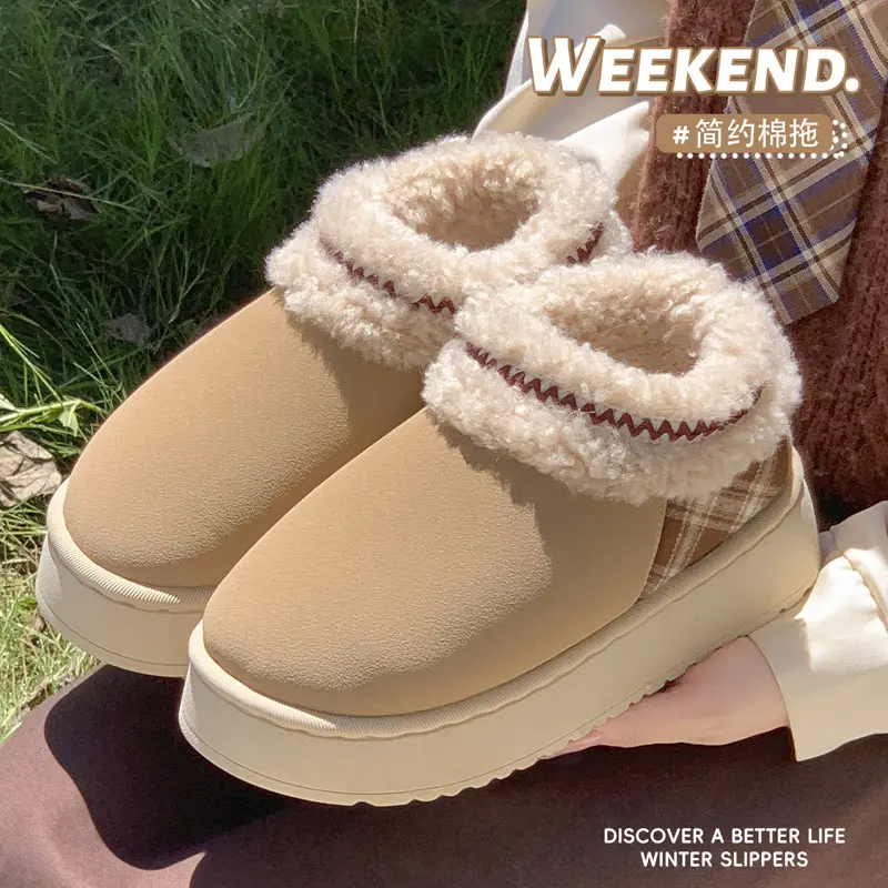 2025 New Winter Cotton Slippers for Women, Non-Slip Home Fleece-Lined Thickeneded Indoor Confinement Shoes, Warm Cotton Shoes for Outer Wear - Image 5