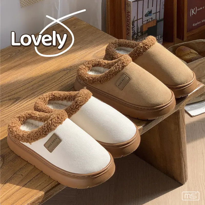 New Cotton Slippers for Women in Autumn and Winter Cross-Border Home Couple Warm Home Thick-Soled Plush Men's Confinement Cotton Shoes - Image 7