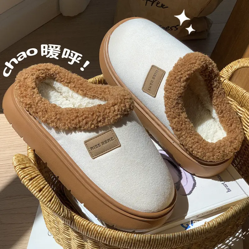 New Cotton Slippers for Women in Autumn and Winter Cross-Border Home Couple Warm Home Thick-Soled Plush Men's Confinement Cotton Shoes - Image 8