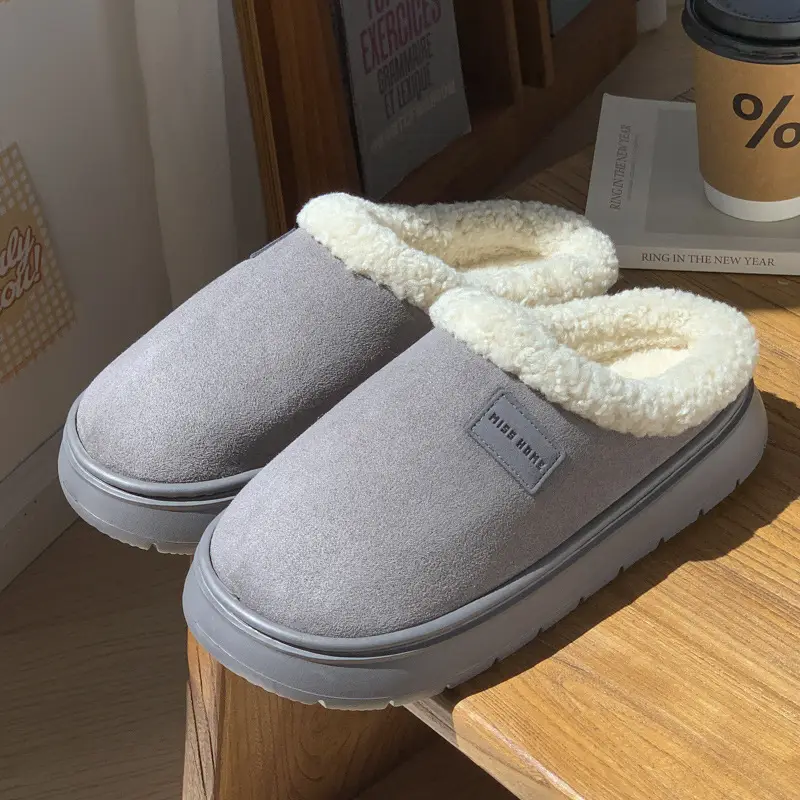 New Cotton Slippers for Women in Autumn and Winter Cross-Border Home Couple Warm Home Thick-Soled Plush Men's Confinement Cotton Shoes - Image 5
