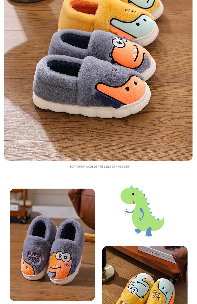2025 Winter Cotton Slippers Warm Plush Kids Non-Slip — feature 14