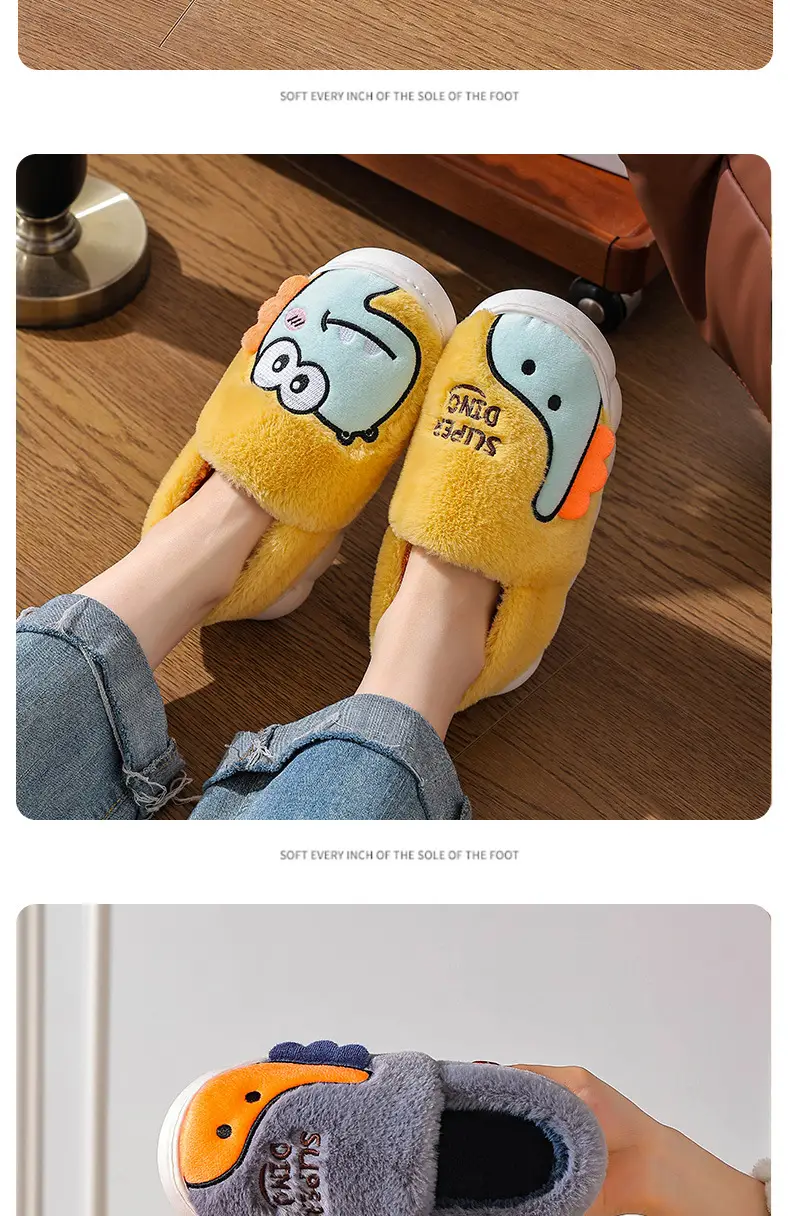 2025 Winter Cotton Slippers Warm Plush Kids Non-Slip — feature 16