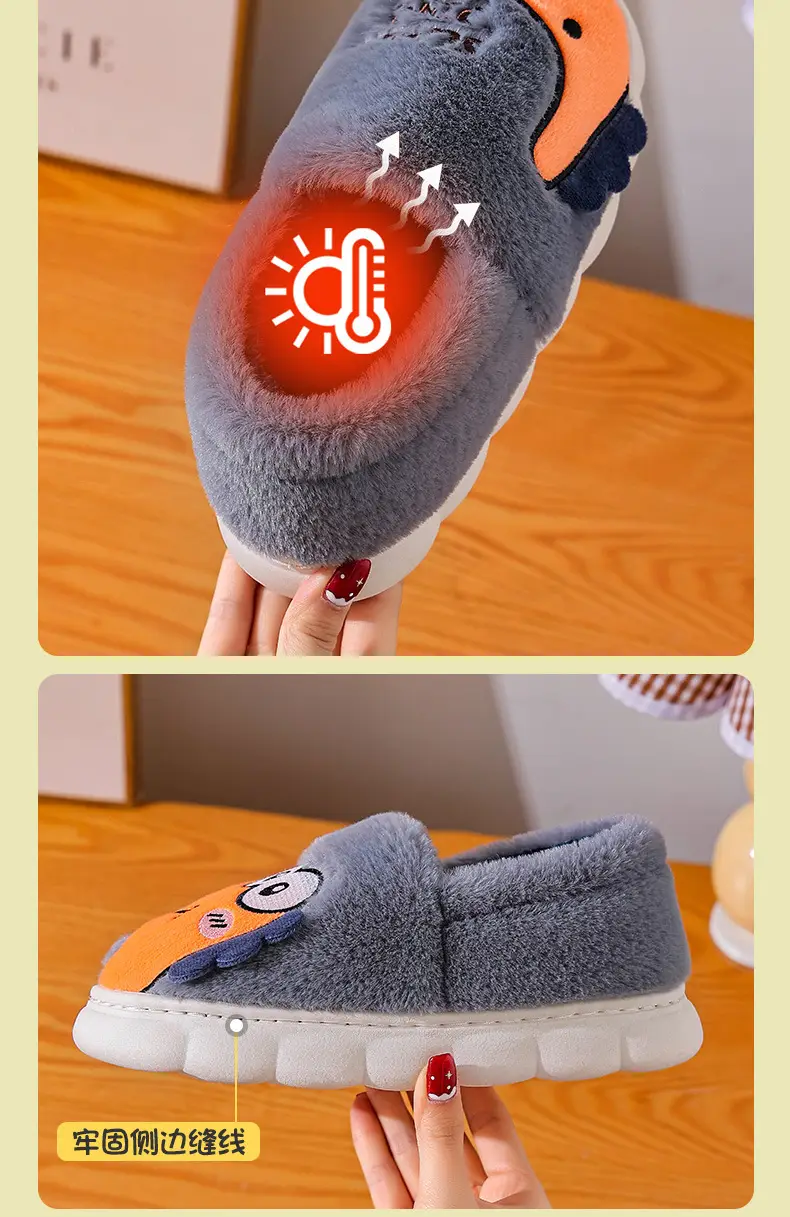 2025 Winter Cotton Slippers Warm Plush Kids Non-Slip — feature 7
