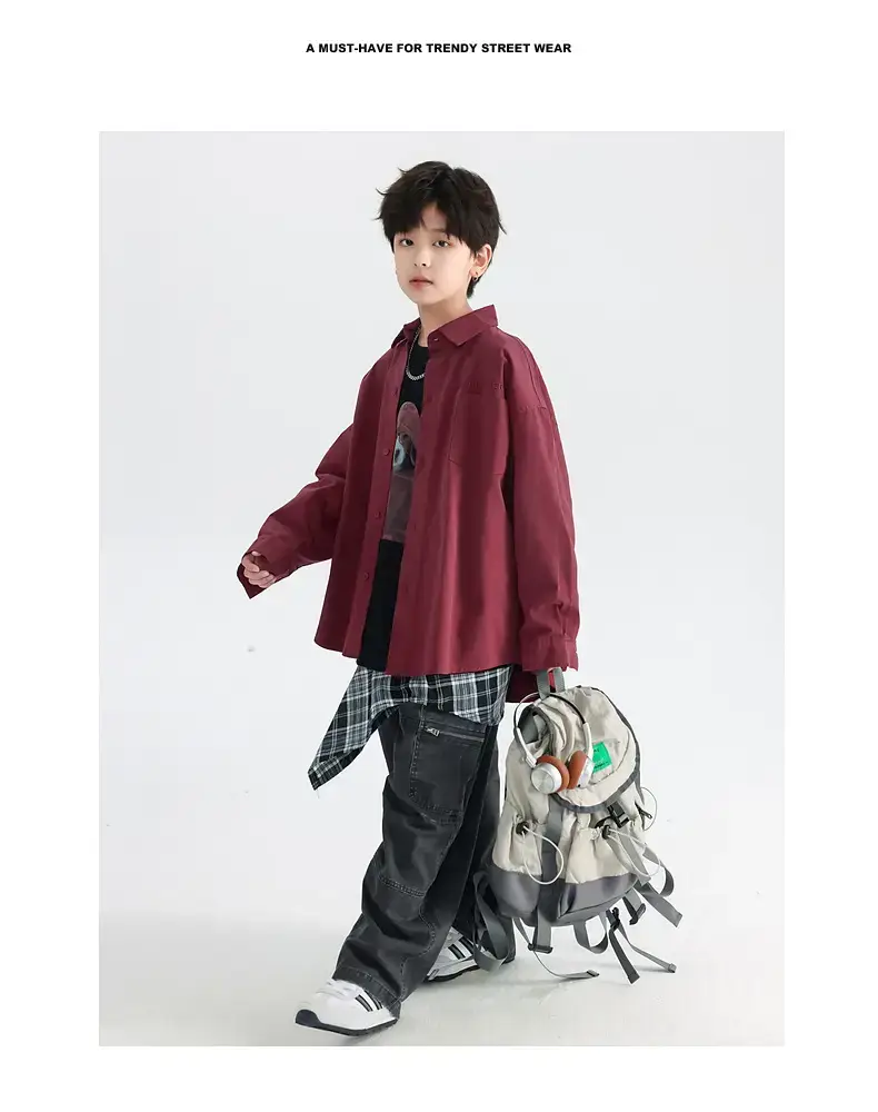 Boys' 2026 Korean Style Cool T-Shirt Black with Graphic Print — feature 2