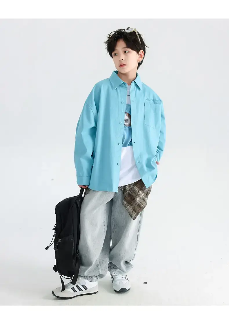 Boys' 2026 Korean Style Cool T-Shirt Black with Graphic Print — feature 23