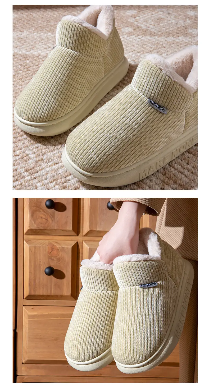Women Cotton Slip-On Slippers Warm Indoor Winter — feature 9