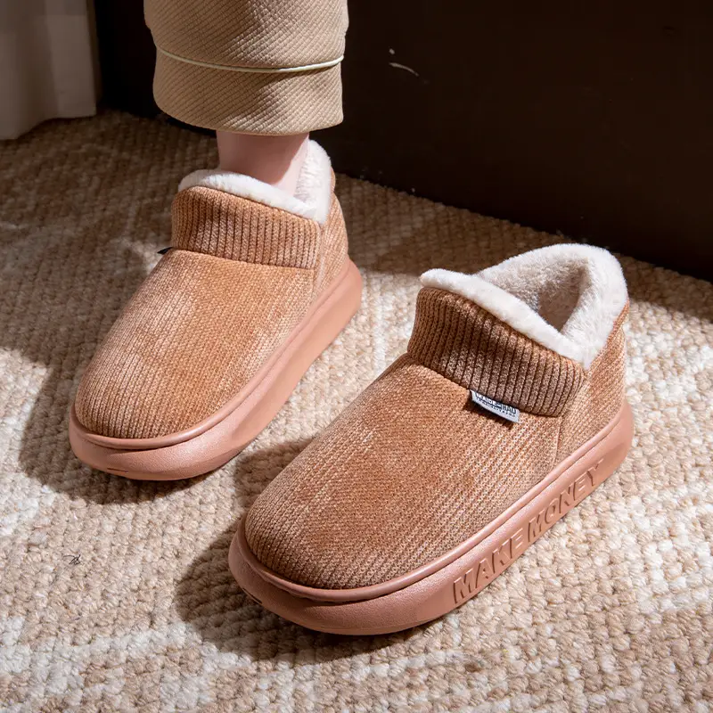 Women Cotton Slip-On Slippers Warm Indoor Winter - Image 3