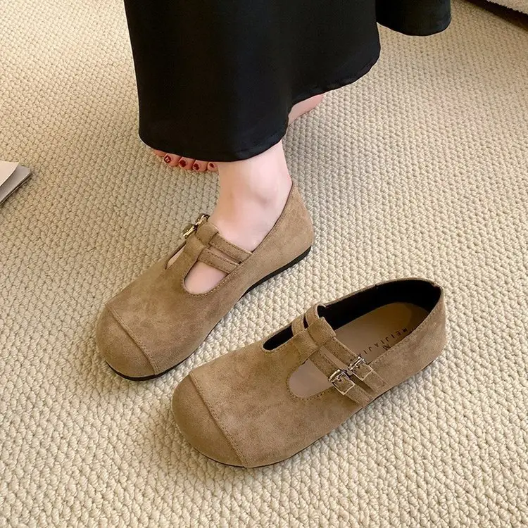 French Retro Mary Jane Shoes for Women 2025 New Autumn Flat Shallow Mouth Single Shoes Niche Gentle Loafers