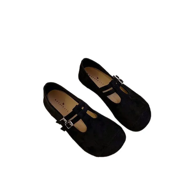 French Retro Mary Jane Shoes for Women 2025 New Autumn Flat Shallow Mouth Single Shoes Niche Gentle Loafers