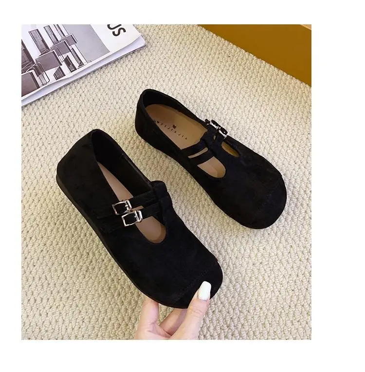 French Retro Mary Jane Shoes for Women 2025 New Autumn Flat Shallow Mouth Single Shoes Niche Gentle Loafers — feature 12