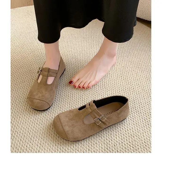 French Retro Mary Jane Shoes for Women 2025 New Autumn Flat Shallow Mouth Single Shoes Niche Gentle Loafers — feature 5