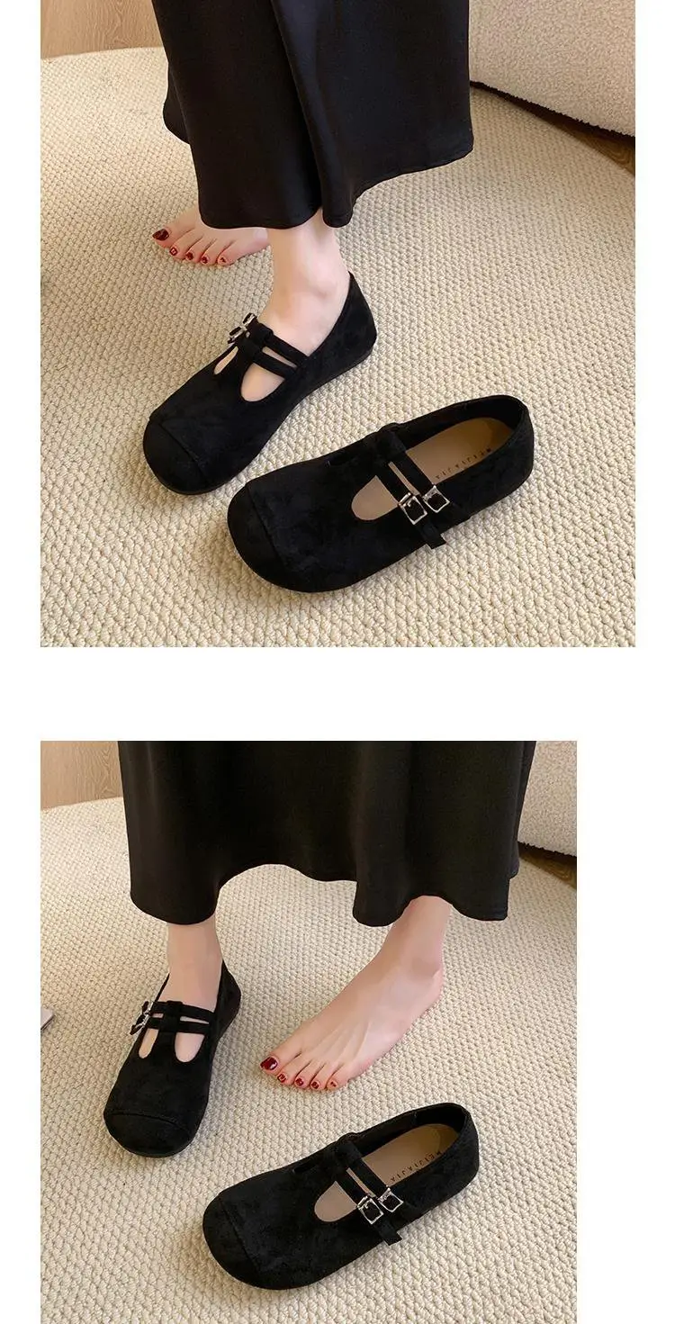 French Retro Mary Jane Shoes for Women 2025 New Autumn Flat Shallow Mouth Single Shoes Niche Gentle Loafers — feature 6