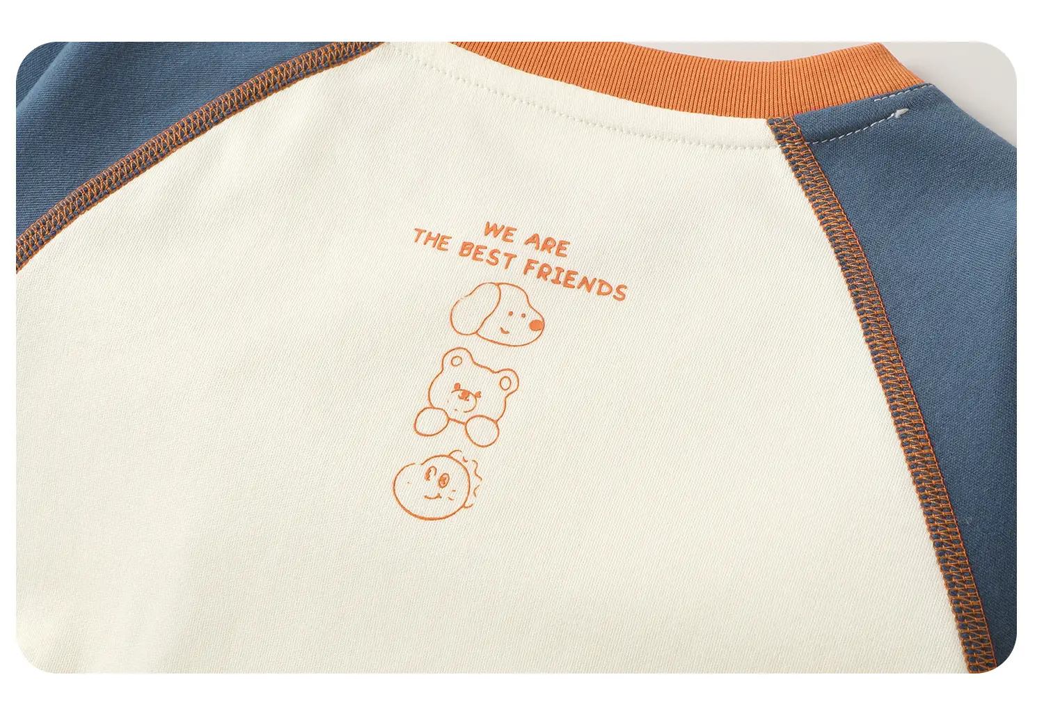 Kaka Panda Boys Long Sleeve T-Shirt Cutpanda Orange White 7A Antibacterial — feature 13