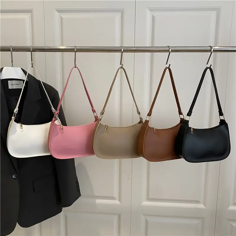 White Textured Armpit Bag for Women - Image 6