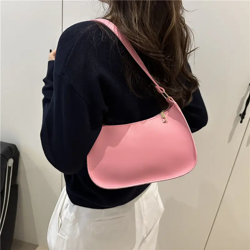White Textured Armpit Bag for Women - Image 7