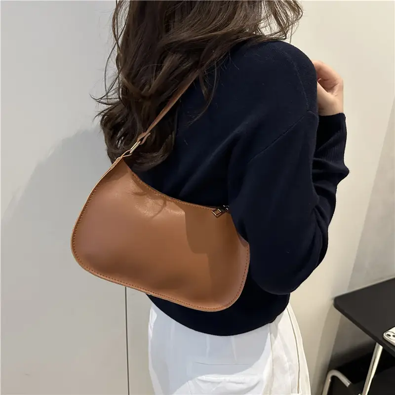 White Textured Armpit Bag for Women - Image 8