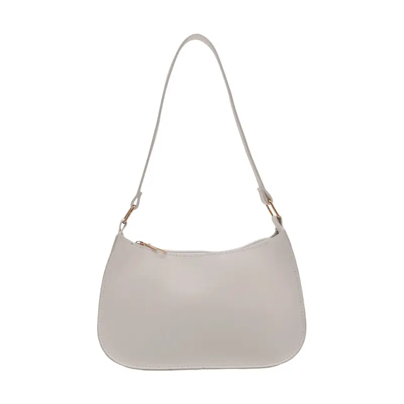 White Textured Armpit Bag for Women - Image 9