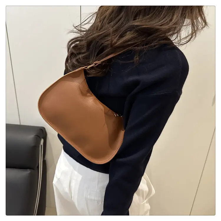 White Textured Armpit Bag for Women — feature 17