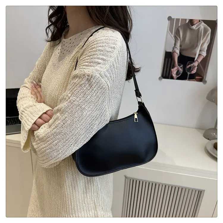 White Textured Armpit Bag for Women — feature 22