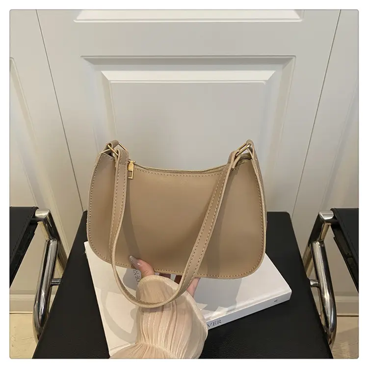 White Textured Armpit Bag for Women — feature 28